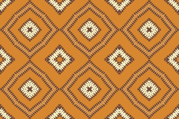 Motif ethnic handmade beautiful Ikat seamles.Ikat ethnic tribal, boho colors seamless wallpaper. Ethnic Ikat abstract background art.Illustration for greeting cards, printing and other design project.