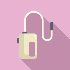 Electric shock device for delivering a painful punishment with long shadow on pink background