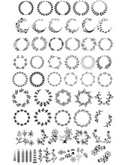 Flowers and Wreath | Floral | Cute Wreath | Flower and Wreath Icon | Sparkling Wild Flower | Flower | Nature | Fashion | Original Illustration | Vector and Clipart | Cutfile and Stencil
