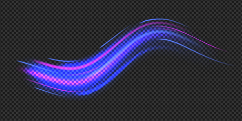 Fototapeta premium Aurora element design on transparent background. Blue light. Northern lights. Vector illustration.