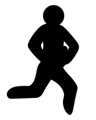 The athlete takes possession of the oval ball and runs. A man plays the team sports game Rugby 7.