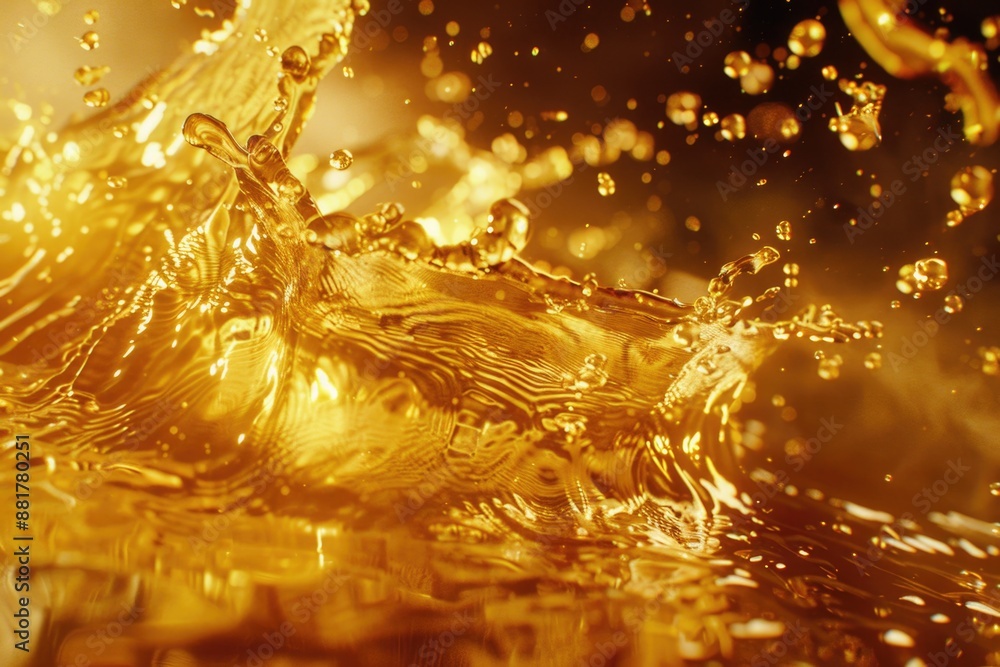 Aufkleber a close-up view of a splash of water on a surface, ideal for use in designs related to water, nature