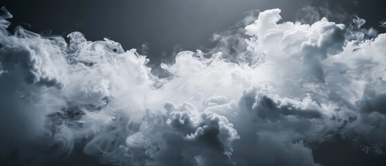 Obraz premium White Smoke Clouds Against a Dark Gray Sky