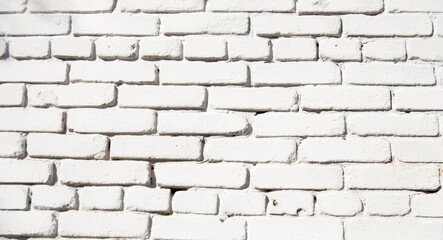 Brick wall texture. Grey bricks grungy background. White brick wall.