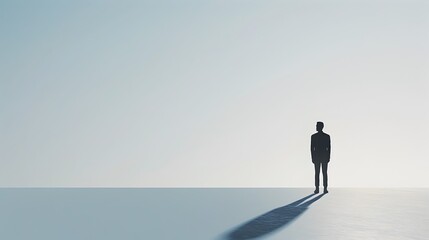 Minimalist Photograph of a Courageous Leader in Soft,Bright Light