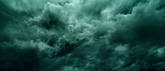 Dark Green Clouds Gathering Before a Storm