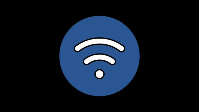 blue rss icon wifi animated footage looping