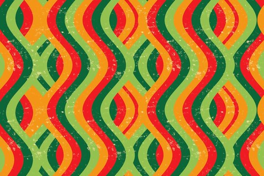 Vintage curved patterns with vibrant summer colors