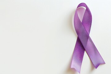 Cancer awareness ribbon on white background Generative Ai