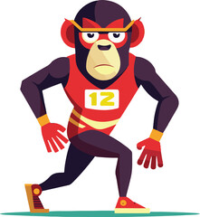 Naklejka premium A nice chimpanzee cartoon silhouette vector art illustration free Download
