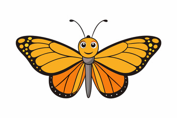 Monarch Butterfly icon vector art illustration