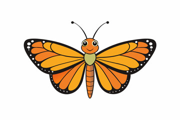 Monarch Butterfly icon vector art illustration