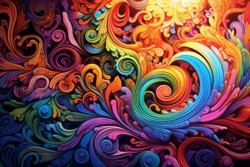 Vibrant Swirling Abstract Art