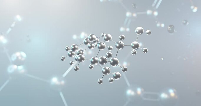 Alpha-arbutin rotating 3d molecule, molecular structure of a-arbutin, seamless video