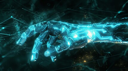 Advanced Robotic Hand in a Futuristic Network