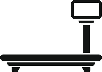 Electronic price computing scale standing on counter for retail checkout