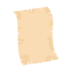 広げたボロボロの羊皮紙。フラットなベクターイラスト。 Unfolded tattered parchment. Flat vector illustration.