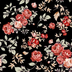 Gardinen Vintage Blumen Seamless retro floral pattern.summer colors  © sefa