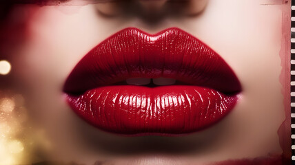 Close-up lips in lipstick