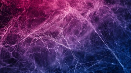 Obraz premium Abstract network texture with vibrant pink and blue colors, creating an intricate, web-like pattern, suitable for technology-themed backgrounds.