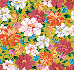Vibrant summer colors are suitable for dresses, scarves, shawls and background wall patterns.
