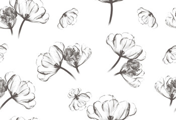 Seamless retro floral pattern.summer colors