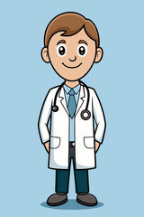 Doctor standing icon vector art illustration