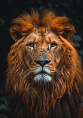 Fototapeta premium In the realm of the wild, the lion reigns supreme as the king of beasts.