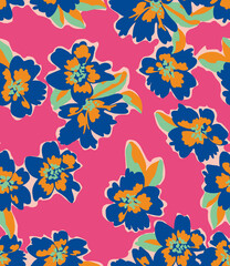 Obraz premium Seamless retro floral pattern.summer colors