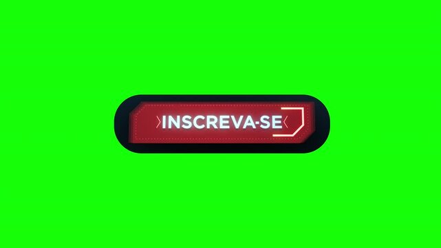 Anima&ccedil;&atilde;o like inscreva-se sino notifica&ccedil;&otilde;es design high tech tecnologia interfer&ecirc;ncia click 4K v&iacute;deo com  transpar&ecirc;ncia Tela Verde e Luma Matte (m&aacute;scara preta e branca) Portugu&ecirc;s.