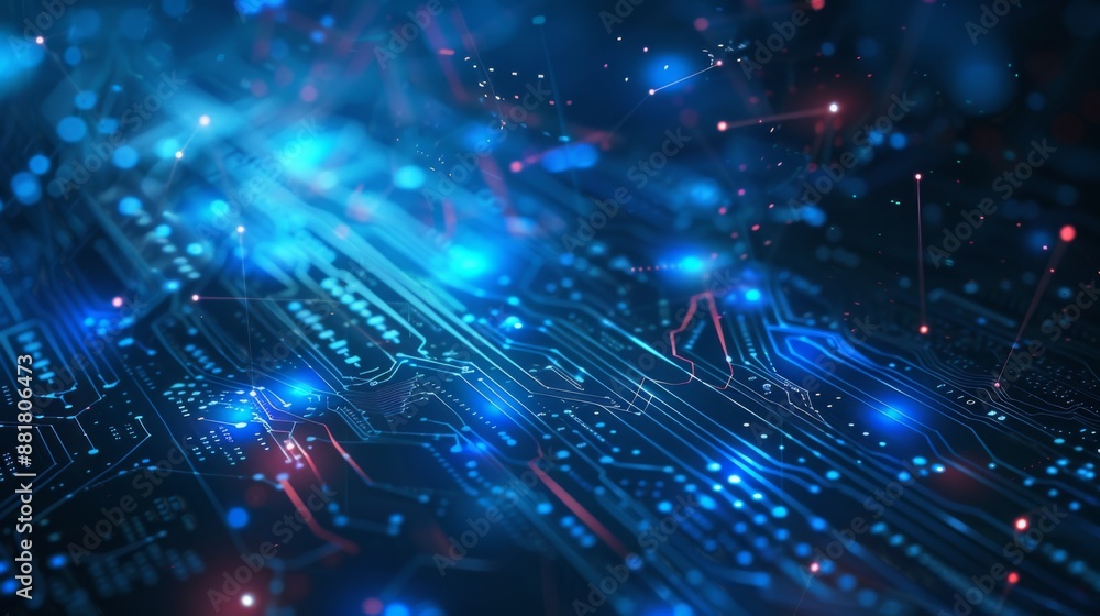 Wall mural abstract world computer data technology communication concept background