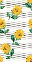 Gordijnen Trendy bloemen Seamless retro floral pattern.Hand paint.Seamless retro floral pattern.Hand paint.  © sefa