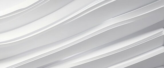 Obraz premium Abstract white background with smooth, flowing curved lines, creating a modern and elegant texture perfect for minimalist design and contemporary concepts
