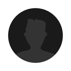 Vector flat illustration in grayscale. Avatar, user profile, person icon, gender neutral silhouette, profile picture. Suitable for social media profiles, icons, screensavers and as a template.