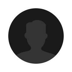 Vector flat illustration in grayscale. Avatar, user profile, person icon, gender neutral silhouette, profile picture. Suitable for social media profiles, icons, screensavers and as a template.