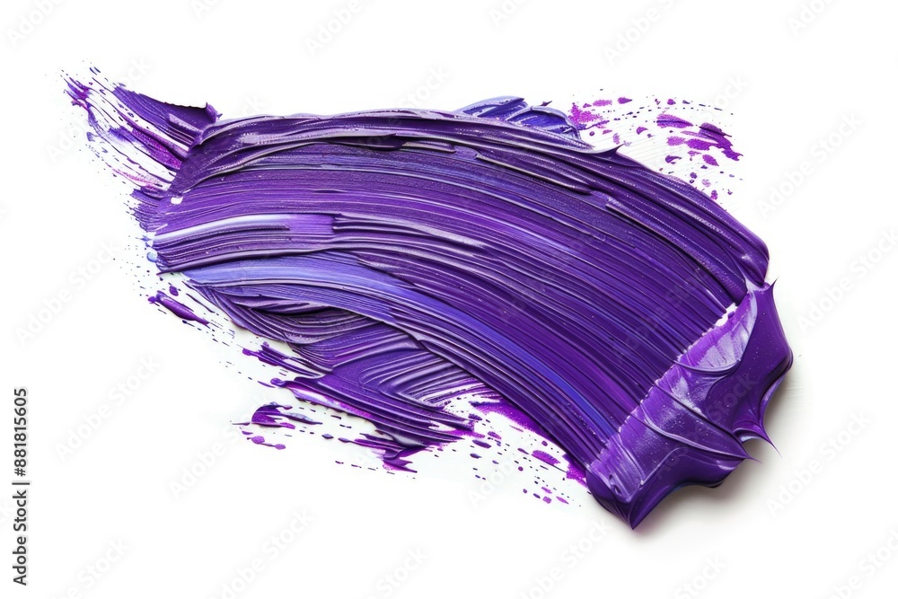 Poster a close-up view of purple paint on a white surface, suitable for use in art or design projects