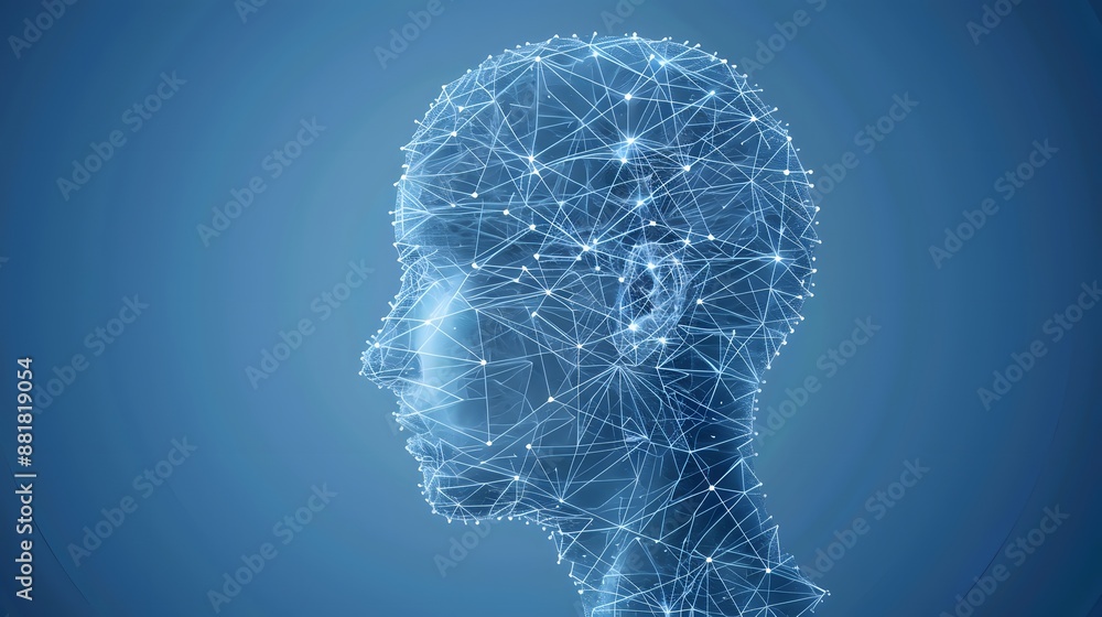 Aufkleber artificial intelligence brain power research tech market with representing ai innovation technology.
