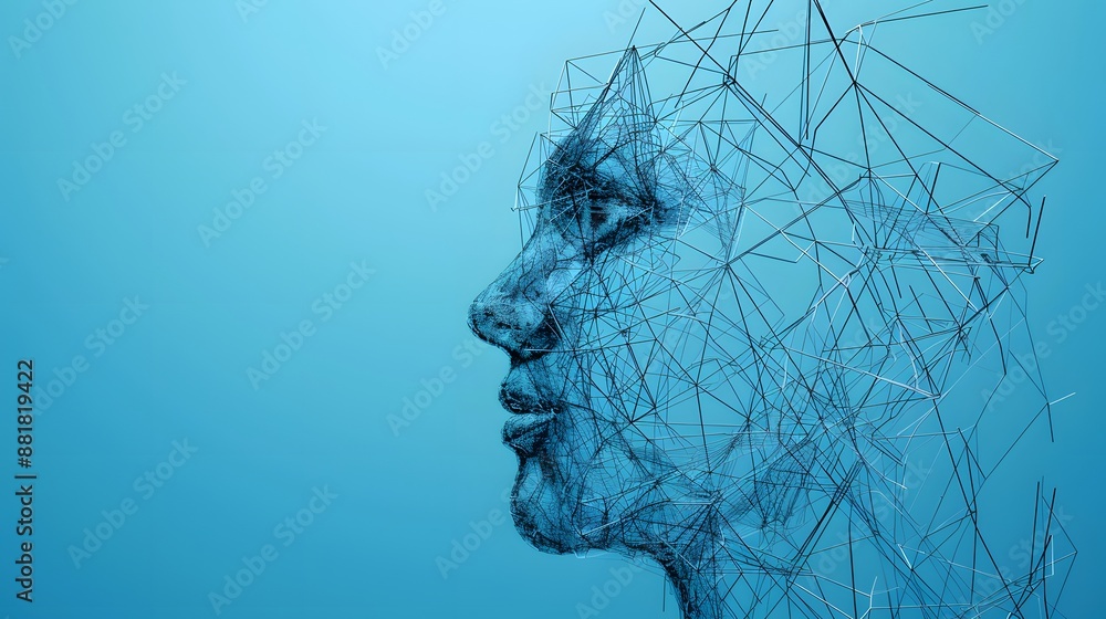 Poster artificial intelligence brain power research tech market with representing ai innovation technology.