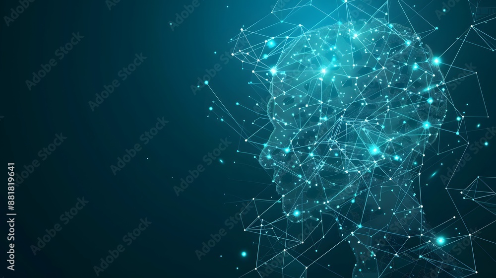 Aufkleber artificial intelligence brain power research tech market with representing ai innovation technology.