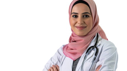PNG Image of A hijab female doctor