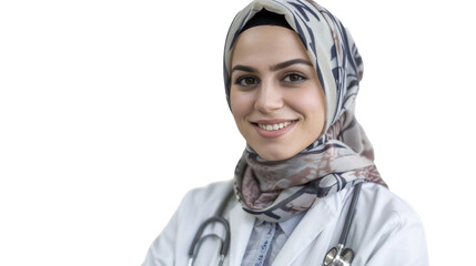 PNG Image of A hijab female doctor