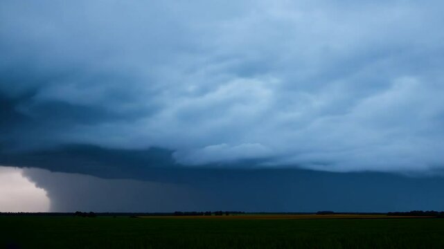 storm on the sky over the feild