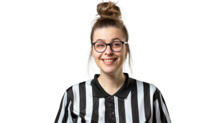 PNG image of A happy female referee portrait