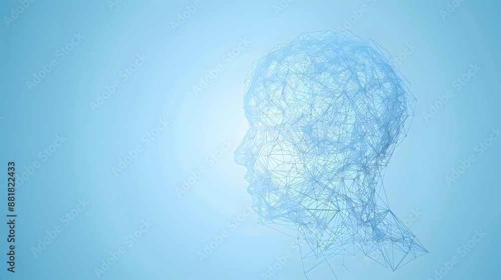 Poster artificial intelligence brain power research tech market with representing ai innovation technology.