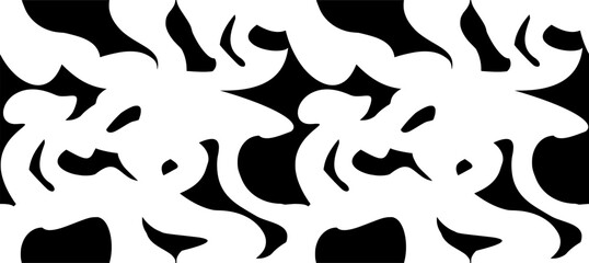 Seamless black pattern with imitation of cutting on transparent base. Vector.