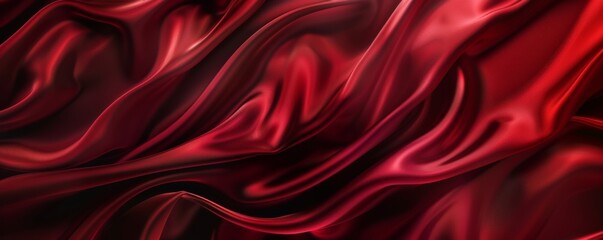 Abstract background featuring luxurious red silk fabric, creating a sense of elegance and movement with its smooth, flowing drapes
