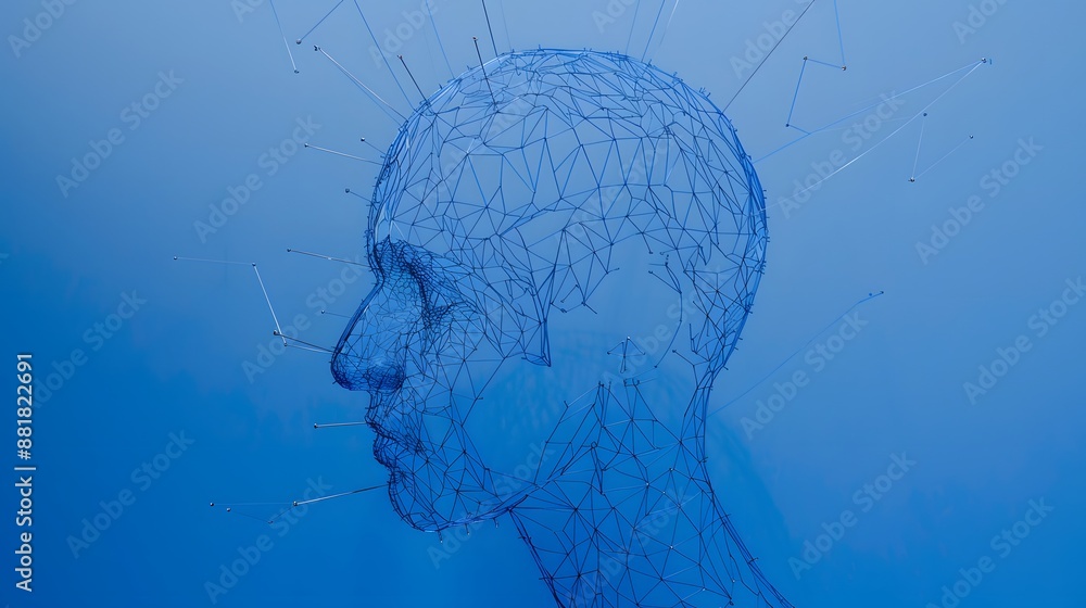 Aufkleber artificial intelligence brain power research tech market with representing ai innovation technology.