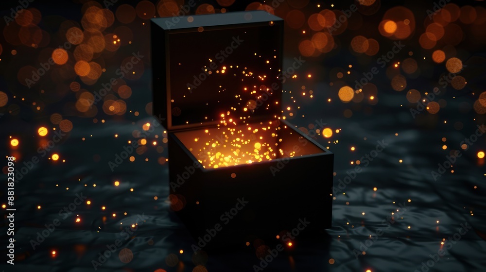 Wall mural magic box with glowing dust