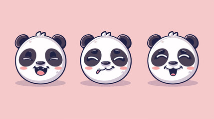 Fototapeta premium Cute Animal Panda characters set