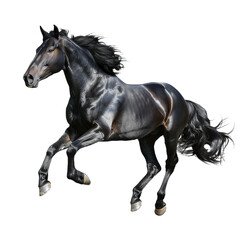 Fototapeta premium Majestic Black Horse Isolated on Transparent Background